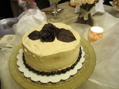 Chocolate Mocha Cake with Rose Garnish